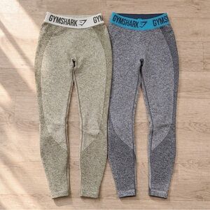 Gymshark Leggings Bundle 2 Pairs No front seam / Gray High Waisted Size S
